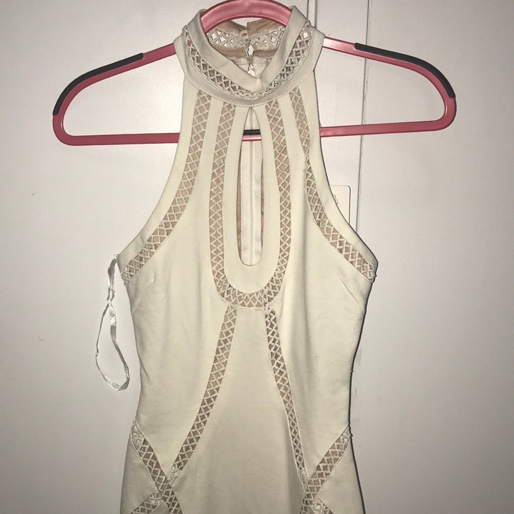 Cream Cocktail Halter Dress